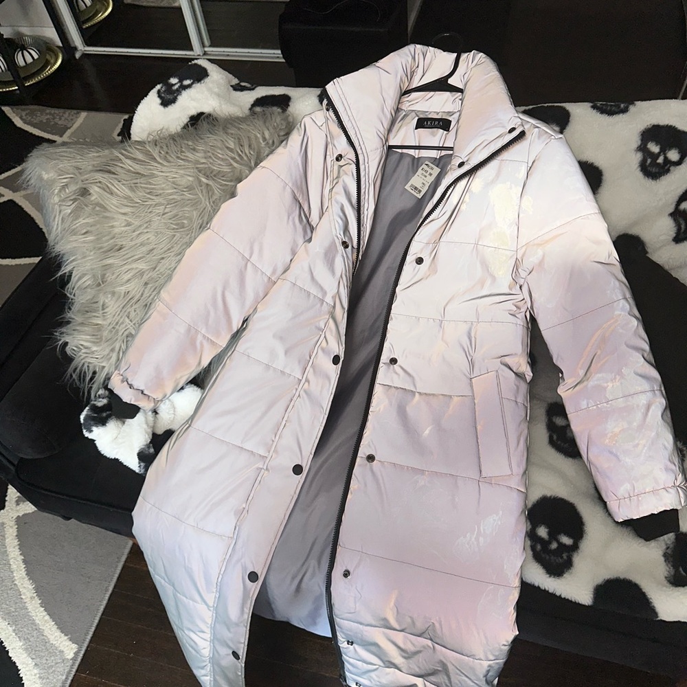 Women’s Long Reflective Trench Coat Size Small